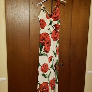 Red Flower Maxi Dress